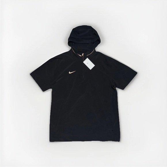 Nike Other - New Nike Short-Sleeve Black Woven Football Coach Hoodie FJ9548-014 Mens S